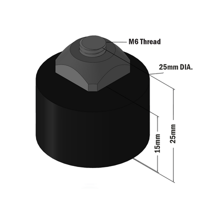 52-420-1 MODULAR SOLUTIONS DOOR PART 25MM X 15MM RUBBER DOOR STOP M6 STUD